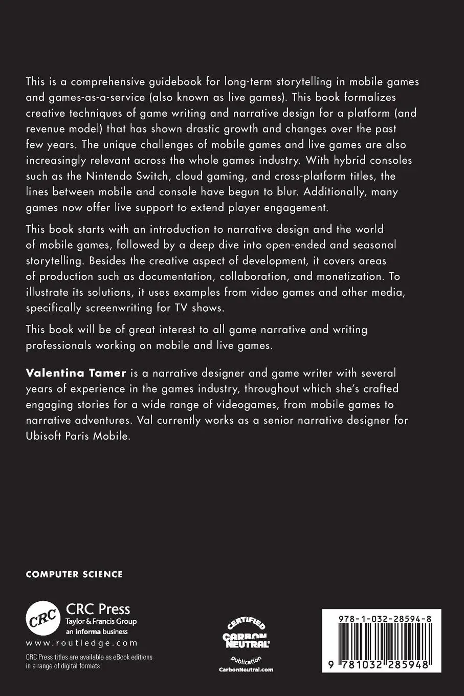 Rückseite: 9781032285948 | Narrative Design for Mobile and Live Games | Valentina Tamer | Buch