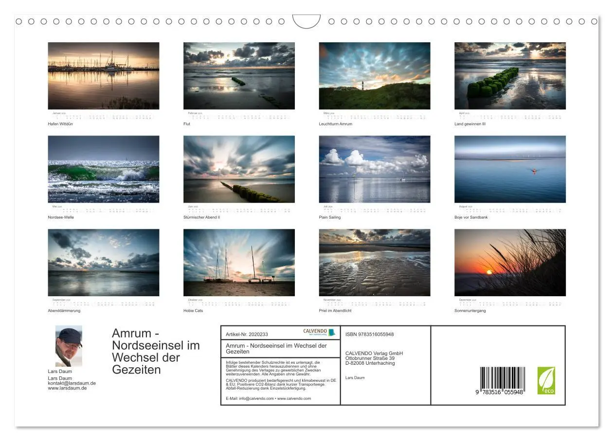 Bild: 9783516055948 | Amrum - Nordseeinsel im Wechsel der Gezeiten (Wandkalender 2026 DIN...