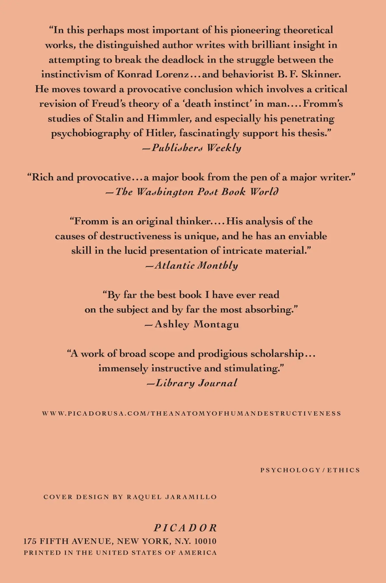 Rückseite: 9780805016048 | The Anatomy of Human Destructiveness | Erich Fromm | Taschenbuch