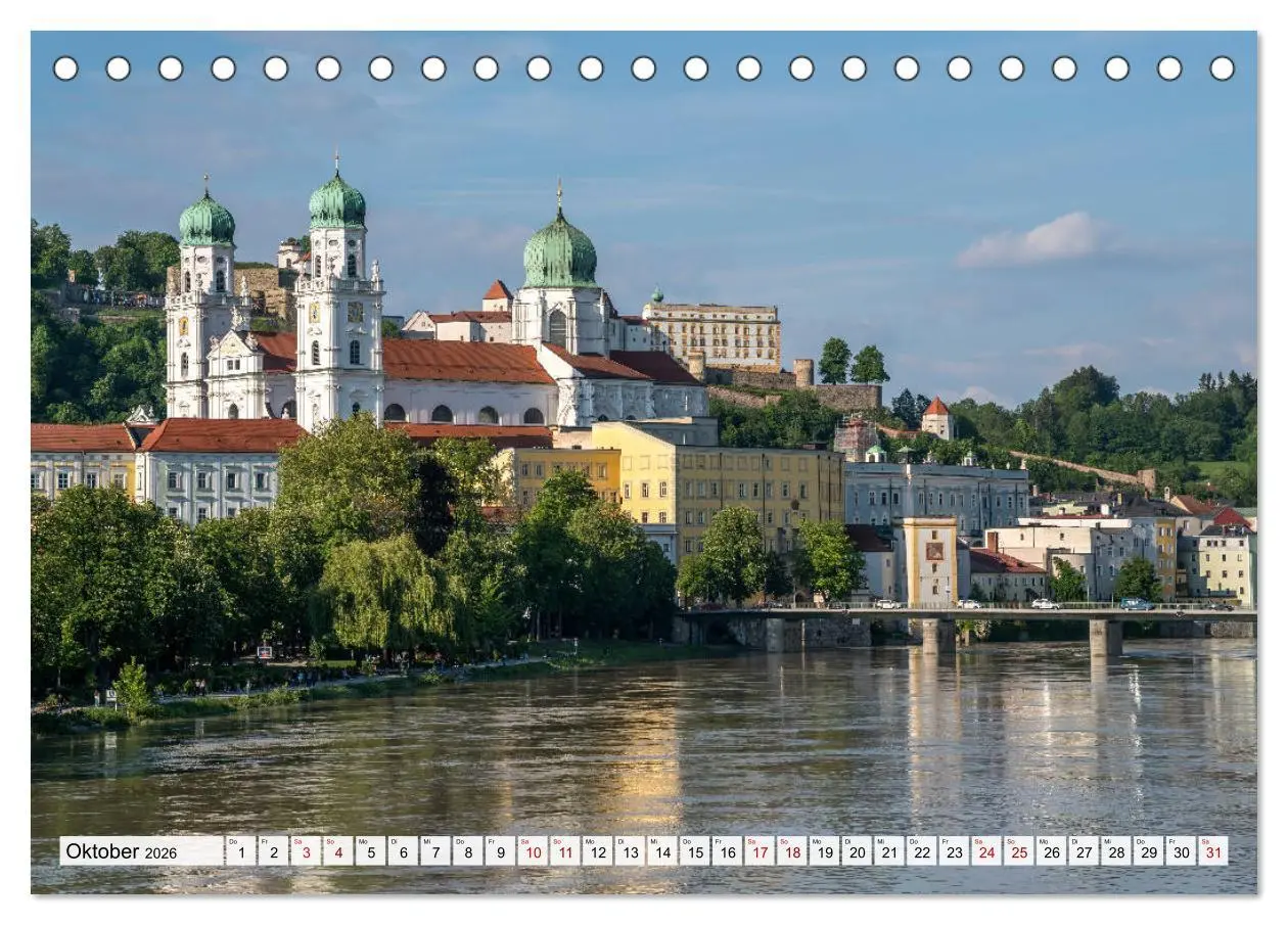 Bild: 9783457786048 | Drei Flüsse Stadt Passau (Tischkalender 2026 DIN A5 quer), CALVENDO...