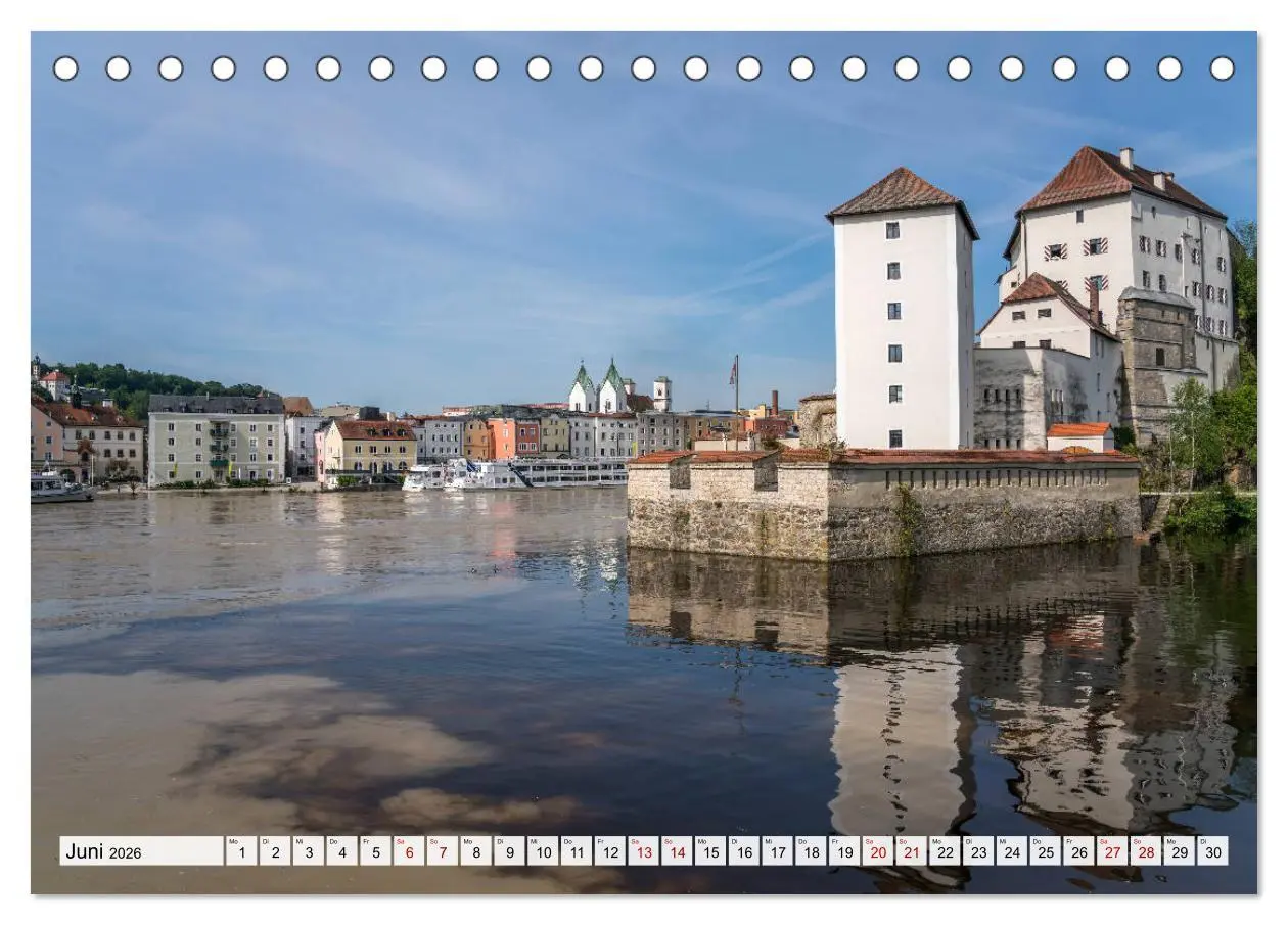 Bild: 9783457786048 | Drei Flüsse Stadt Passau (Tischkalender 2026 DIN A5 quer), CALVENDO...