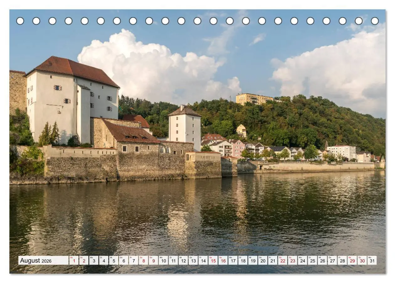 Bild: 9783457786048 | Drei Flüsse Stadt Passau (Tischkalender 2026 DIN A5 quer), CALVENDO...
