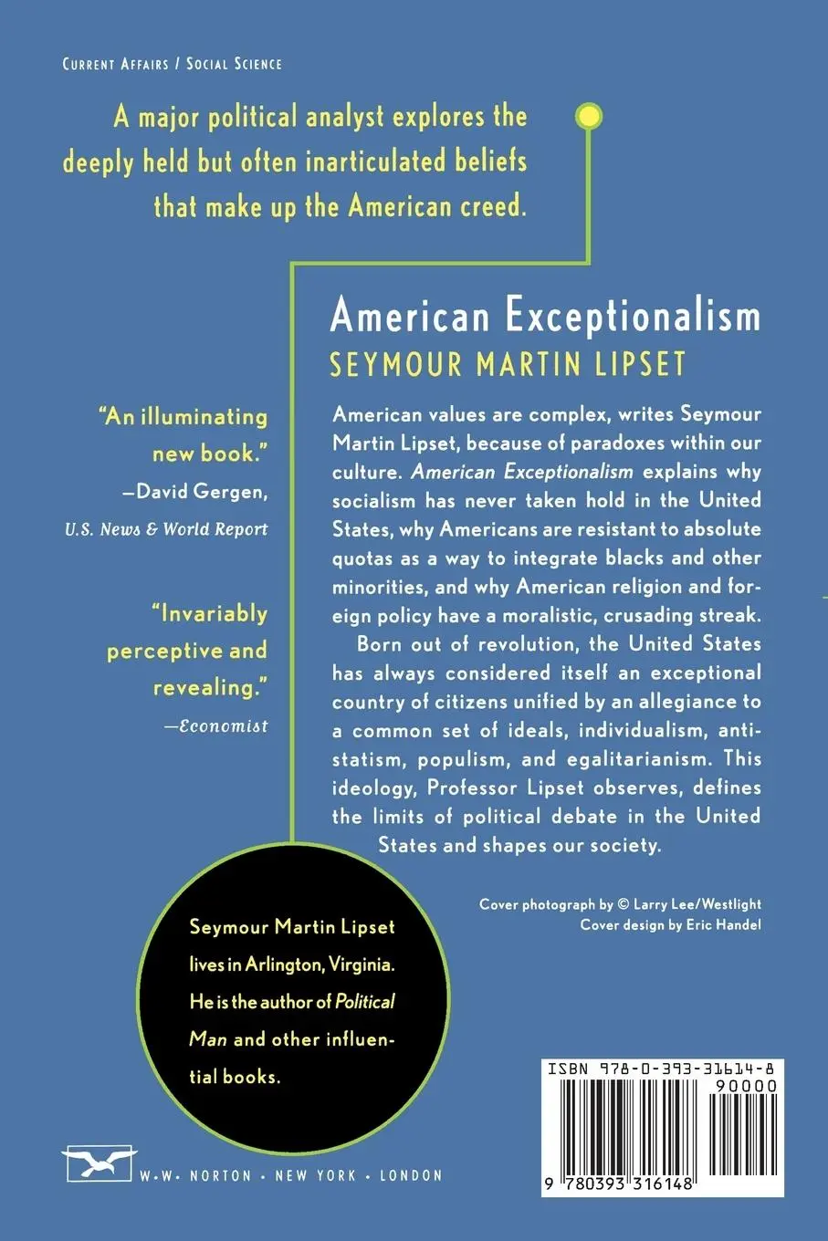 Rückseite: 9780393316148 | American Exceptionalism | A Double-Edged Sword | Seymour Martin Lipset