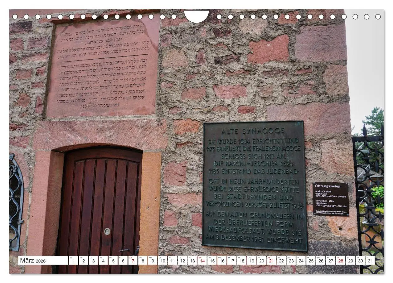 Bild: 9783457606148 | Die SchUM Städte Speyer, Worms, Mainz (Wandkalender 2026 DIN A4...