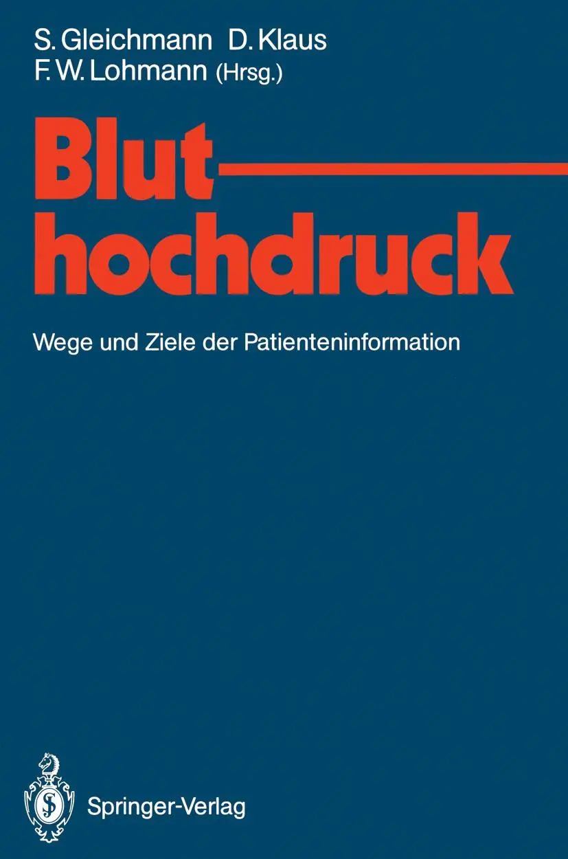 Cover: 9783540526148 | Bluthochdruck | Wege und Ziele der Patienteninformation | Taschenbuch