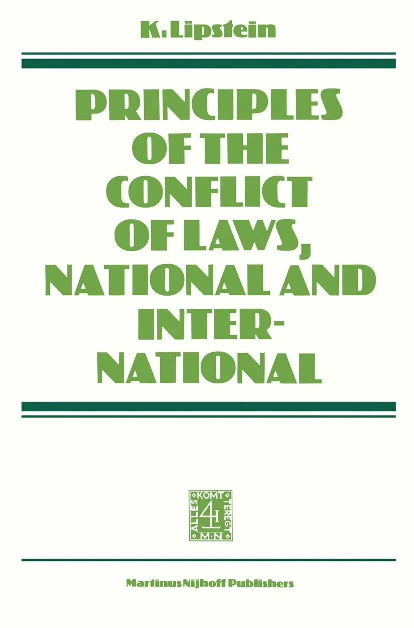 Cover: 9789401186148 | Principles of the Conflict of Laws National and International | Buch