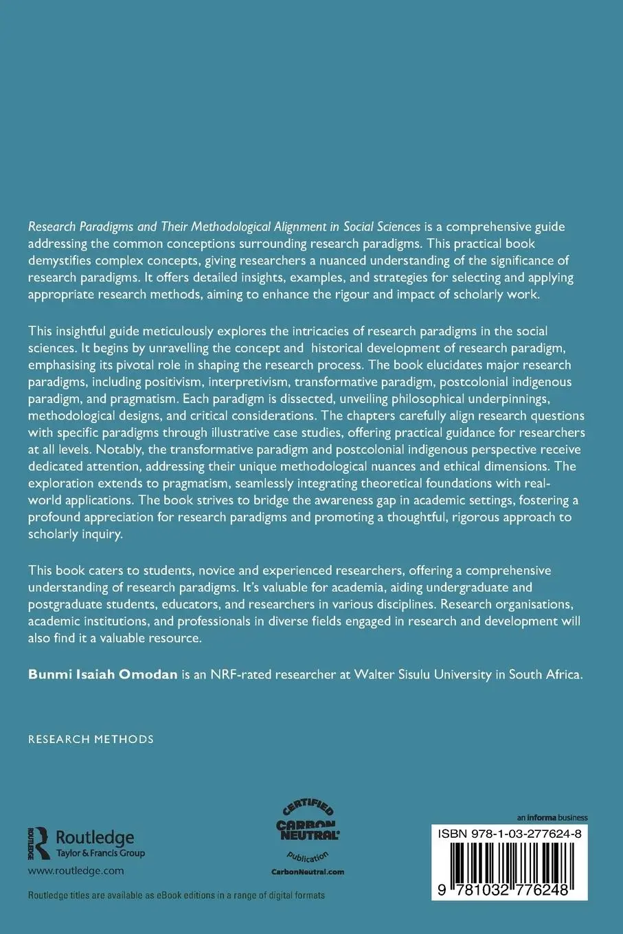 Rückseite: 9781032776248 | Research Paradigms and Their Methodological Alignment in Social...