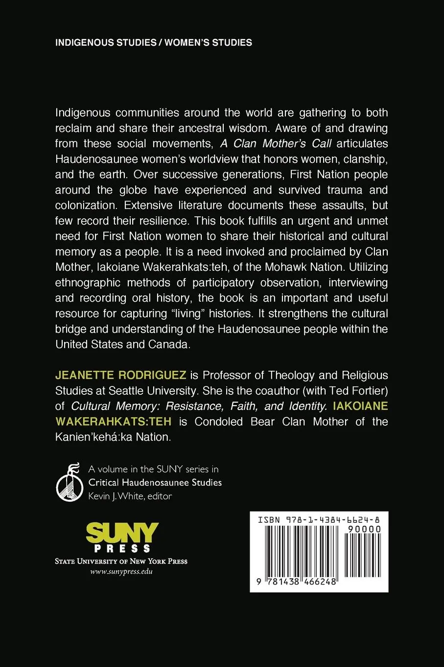 Rückseite: 9781438466248 | A Clan Mother's Call | Reconstructing Haudenosaunee Cultural Memory