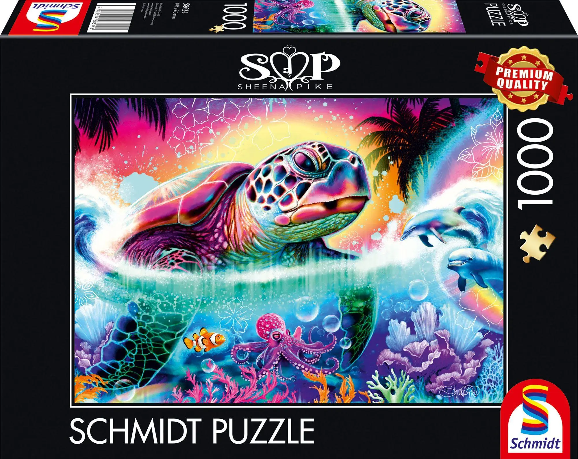 Cover: 4001504586348 | Neon Schildkröte | Puzzle Sheena Pike 1000 Teile | Spiel | 58634