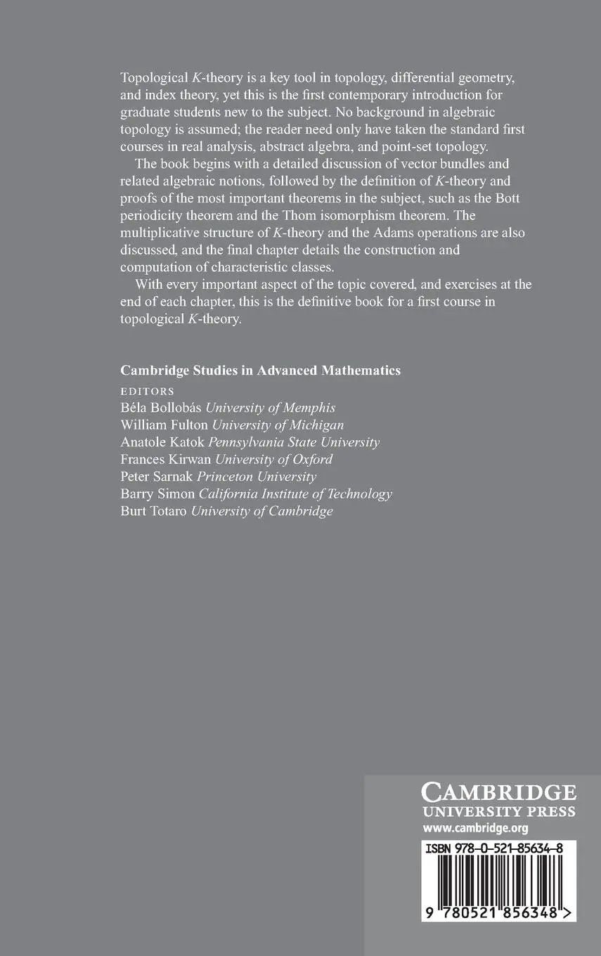 Rückseite: 9780521856348 | Complex Topological K-Theory | Efton Park | Buch | Gebunden | Englisch