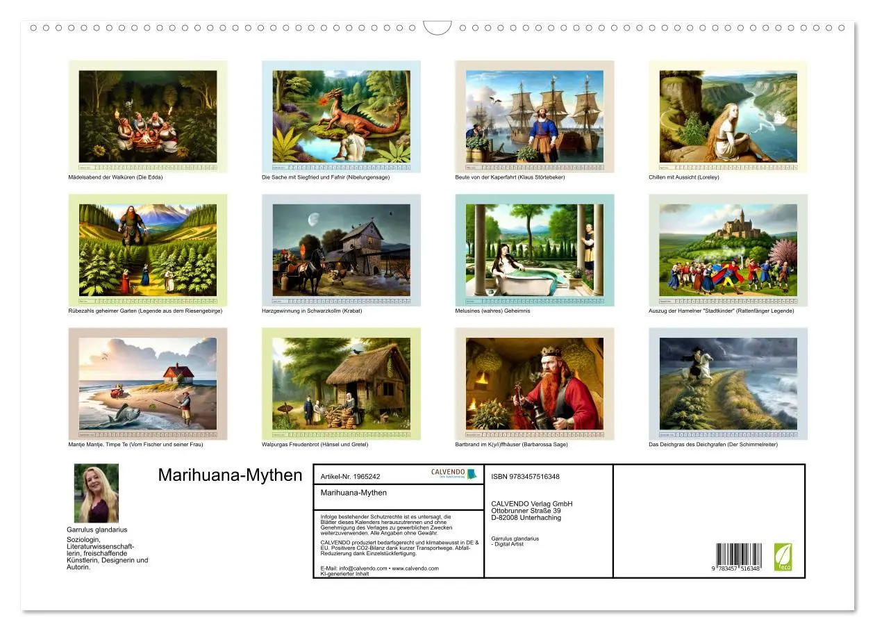 Bild: 9783457516348 | Marihuana-Mythen (Wandkalender 2026 DIN A2 quer), CALVENDO...