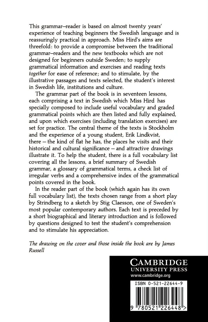 Rückseite: 9780521226448 | Swedish | An Elementary Grammar-Reader | Gladys Hird | Taschenbuch