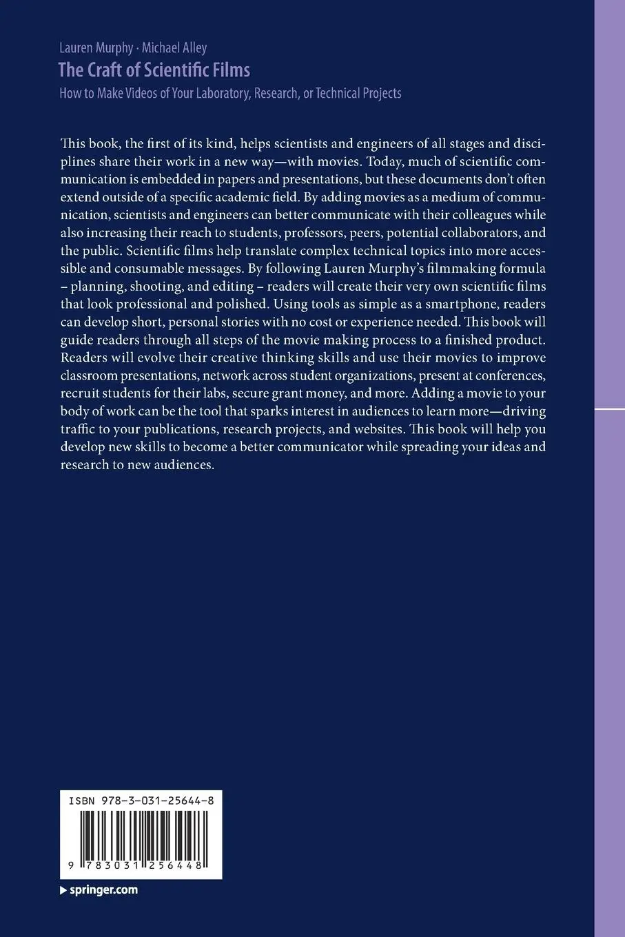 Rückseite: 9783031256448 | The Craft of Scientific Films | Lauren Murphy (u. a.) | Taschenbuch