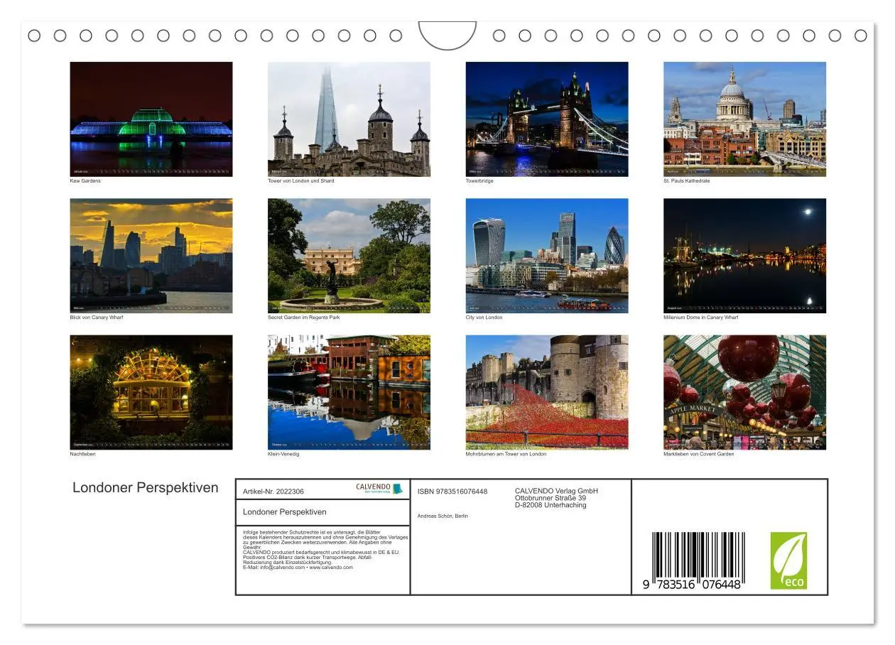 Bild: 9783516076448 | Londoner Perspektiven (Wandkalender 2026 DIN A4 quer), CALVENDO...