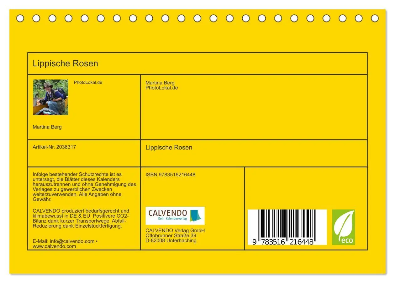Bild: 9783516216448 | Lippische Rosen (Tischkalender 2026 DIN A5 quer), CALVENDO...