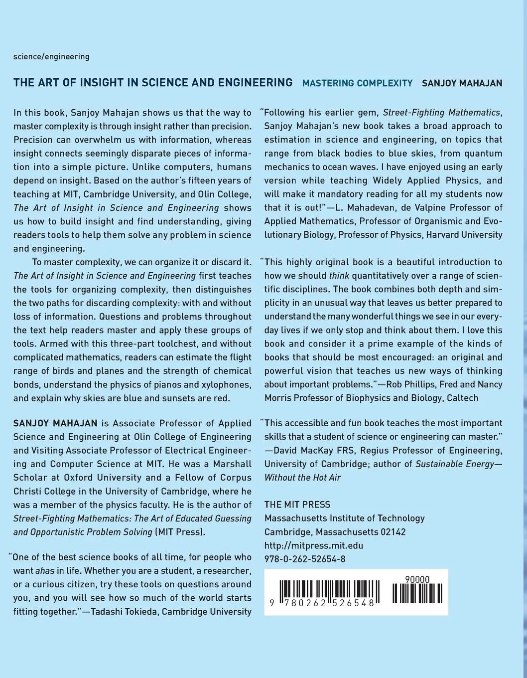 Rückseite: 9780262526548 | The Art of Insight in Science and Engineering | Mastering Complexity