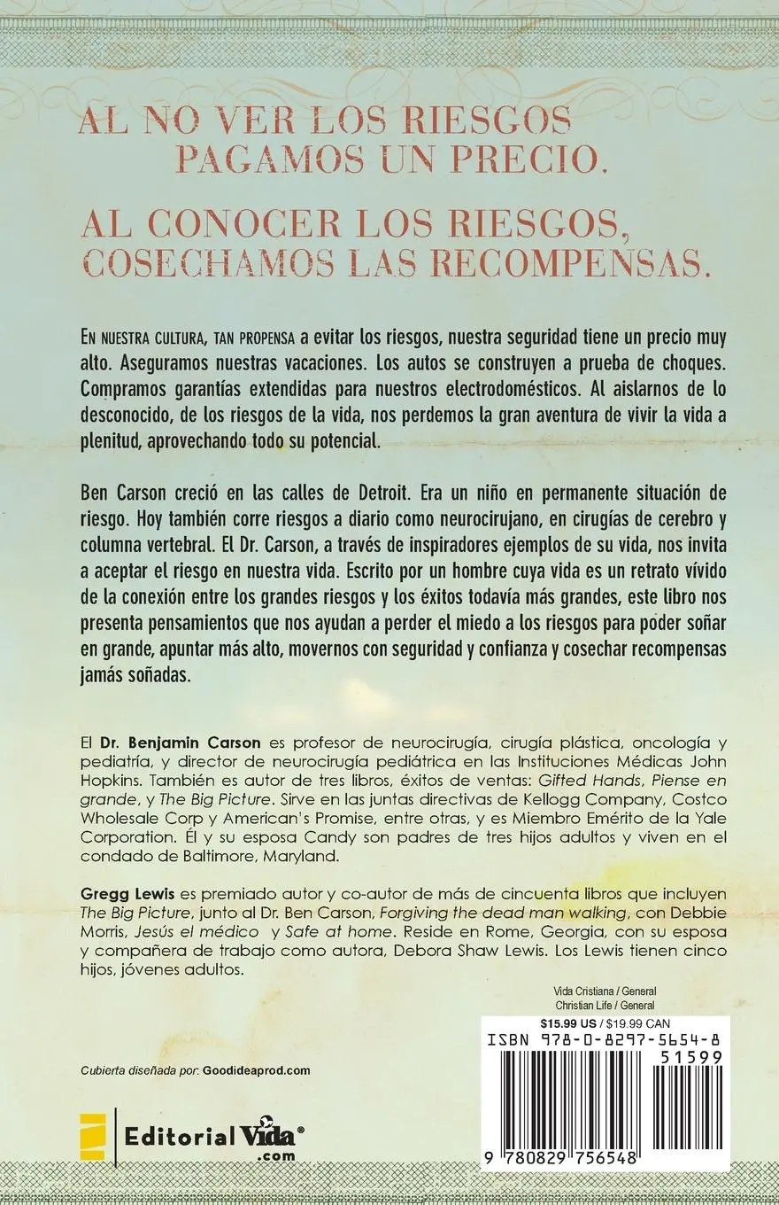 Rückseite: 9780829756548 | Corre el riesgo | M. D. Ben Carson | Taschenbuch | Spanisch | 2009