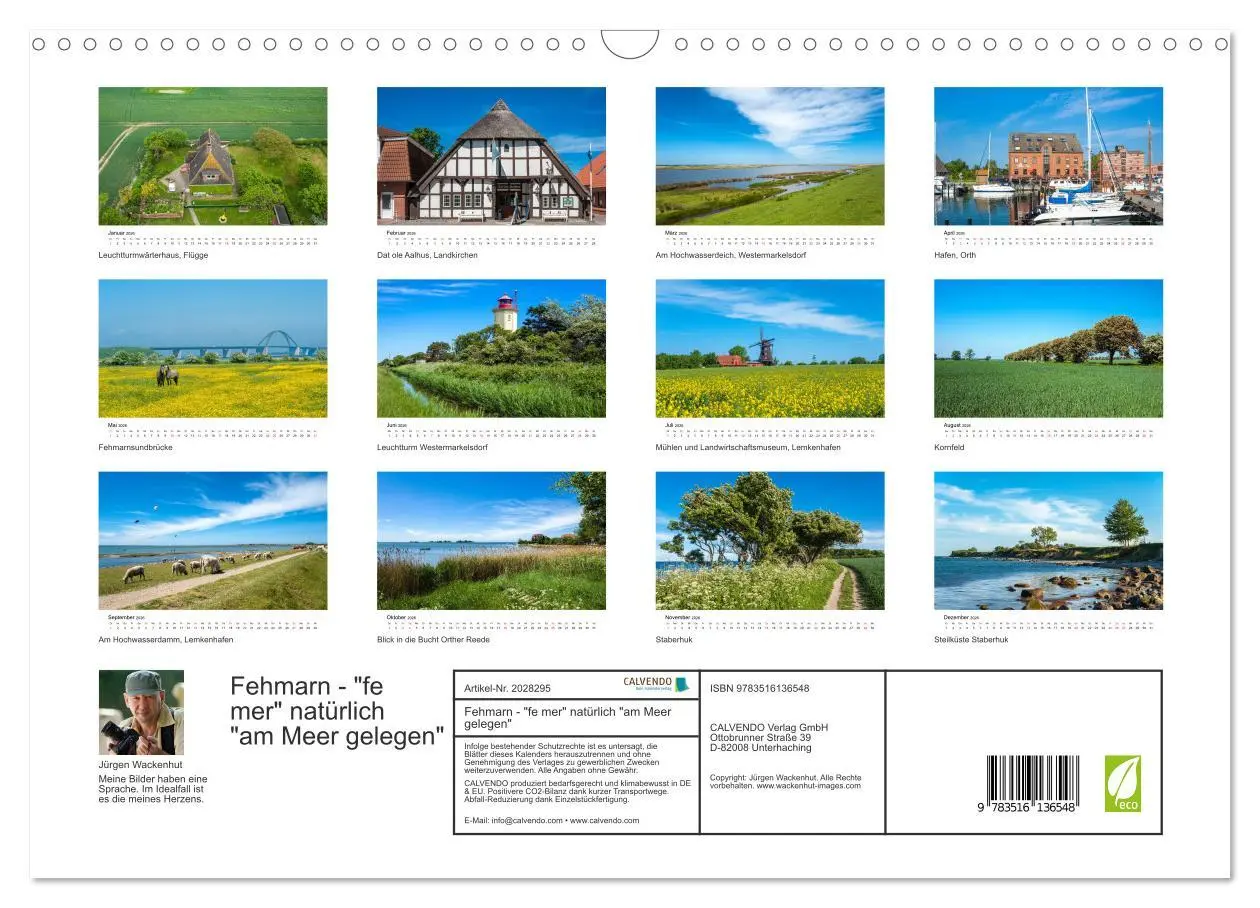 Bild: 9783516136548 | Fehmarn - "fe mer" natürlich "am Meer gelegen" (Wandkalender 2026...