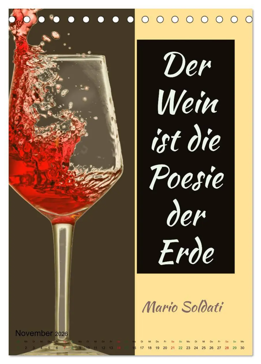 Bild: 9783516376548 | WEIN Weisheiten und Sprichworte (Tischkalender 2026 DIN A5 hoch),...