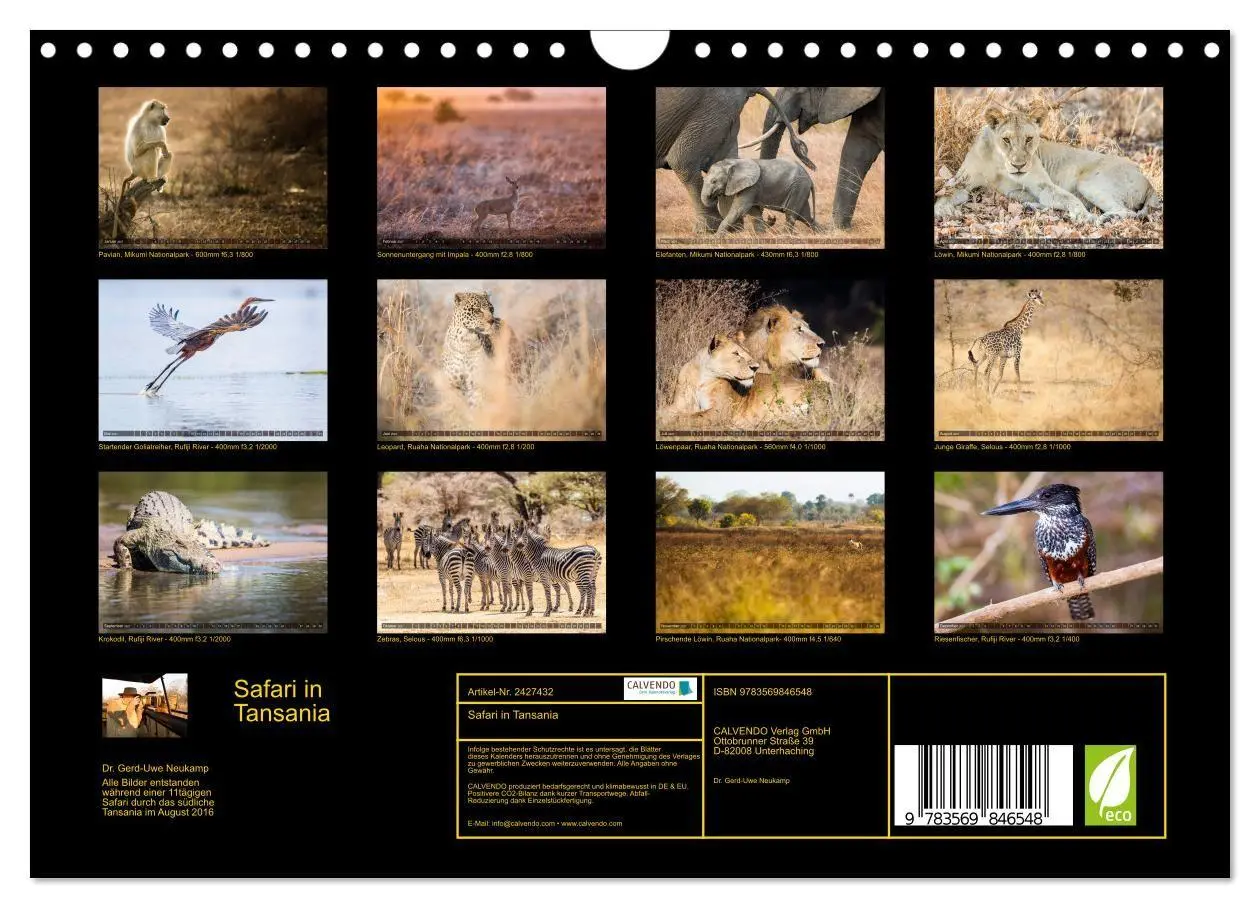 Bild: 9783569846548 | Safari in Tansania (Wandkalender 2027 DIN A4 quer), CALVENDO...