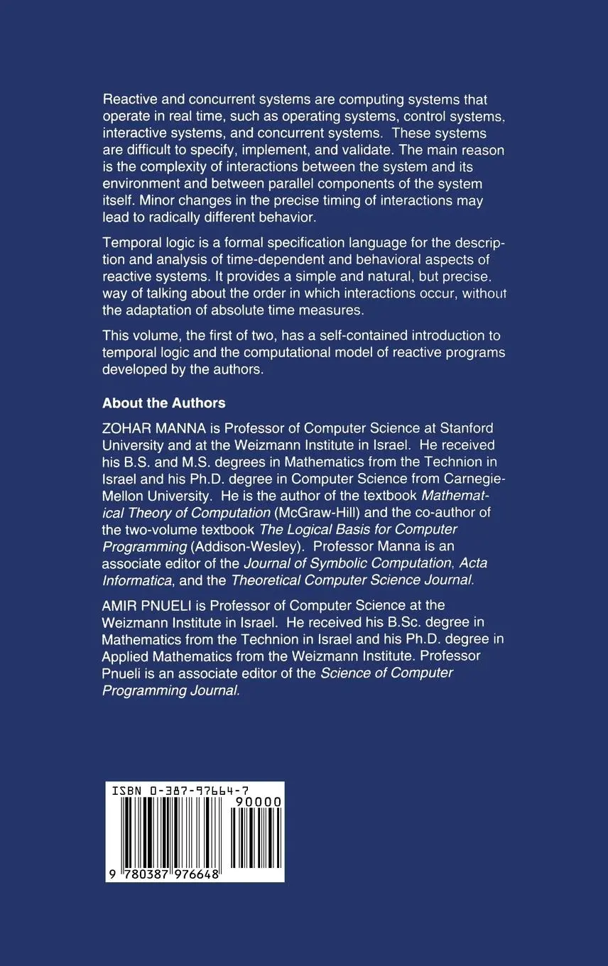 Rückseite: 9780387976648 | The Temporal Logic of Reactive and Concurrent Systems | Specification