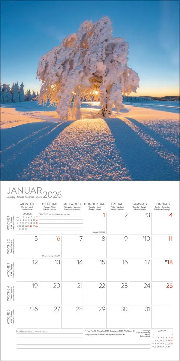 Bild: 9783731886648 | Schwarzwald 2026 | Verlag Korsch | Kalender | 13 S. | Deutsch | 2026