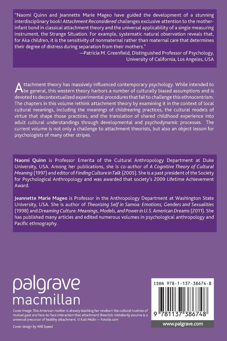 Rückseite: 9781137386748 | Attachment Reconsidered | Cultural Perspectives on a Western Theory