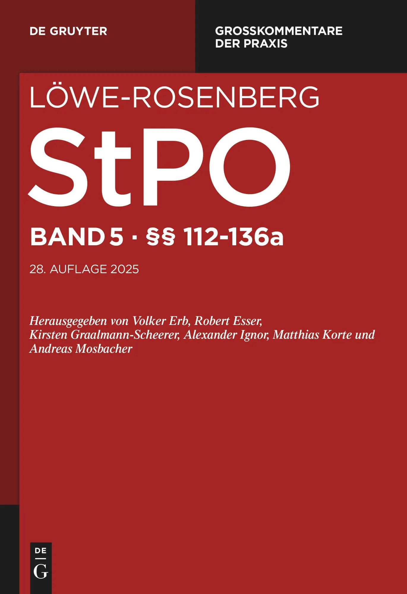 Cover: 9783110736748 | Löwe-Rosenberg. Die Strafprozeßordnung und das...