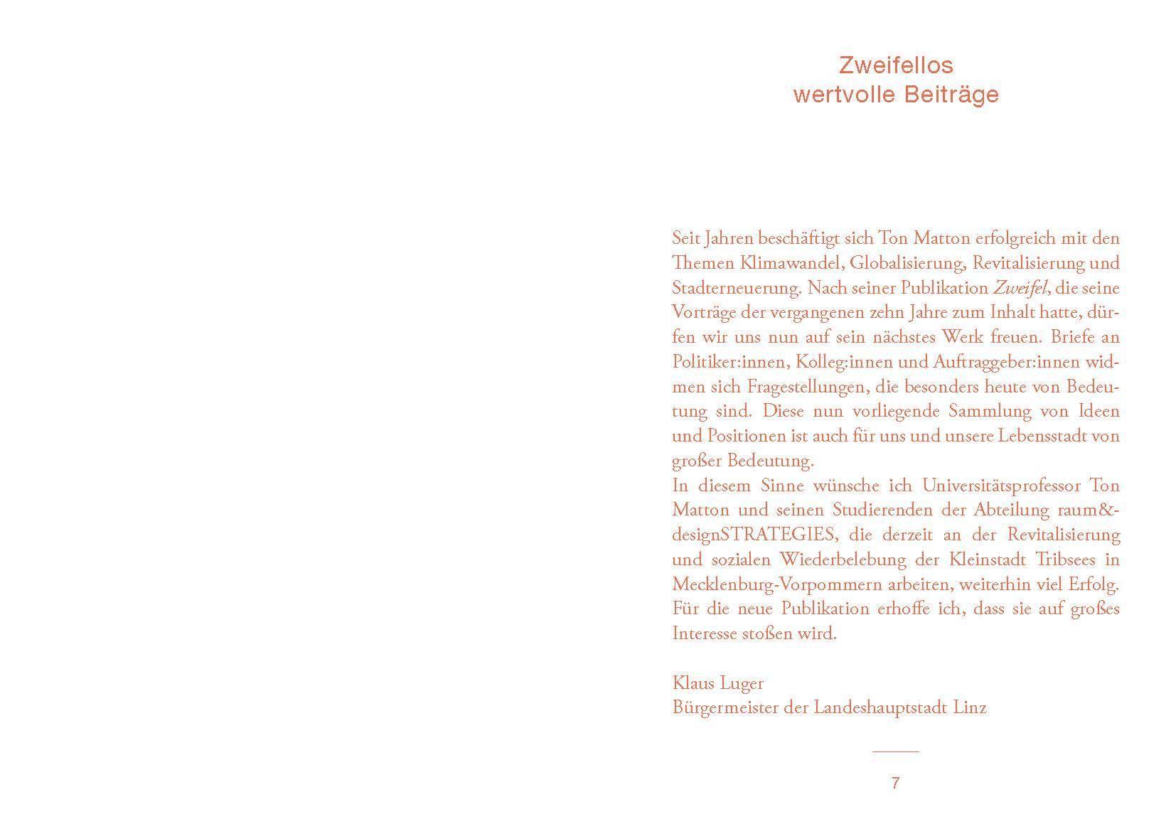 Bild: 9783868596748 | Zweifellos | Aktivistische Stadtplanung in 13 Briefen | Ton Matton