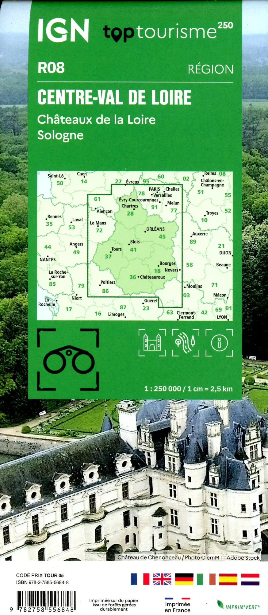 Bild: 9782758556848 | R08 Centre - Val de Loire 1:250000 | (Land-)Karte | Französisch | 2025