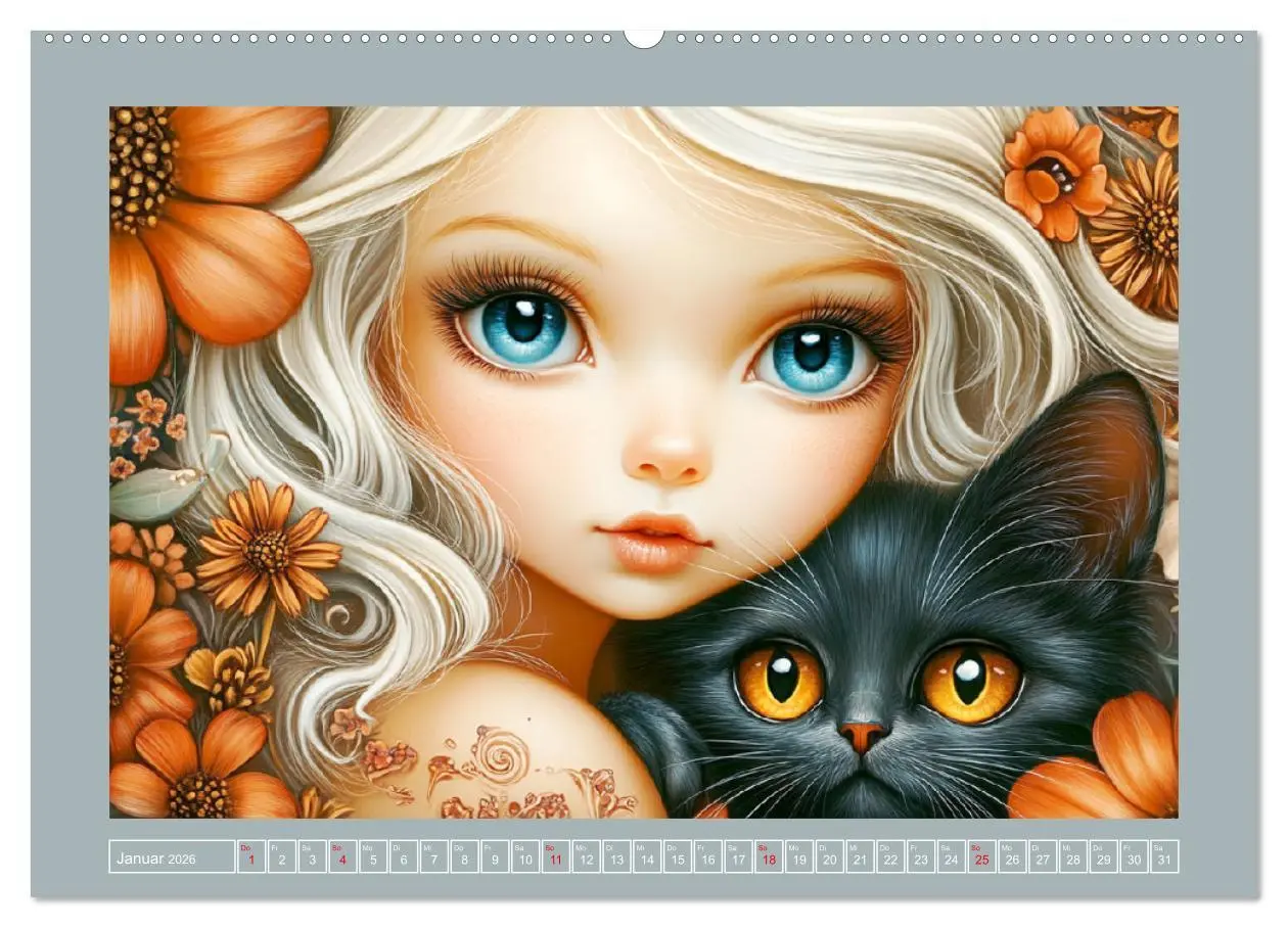 Bild: 9783457326848 | Verträumte Mädchen. Tiere, Blumen, Liebe. (hochwertiger Premium...