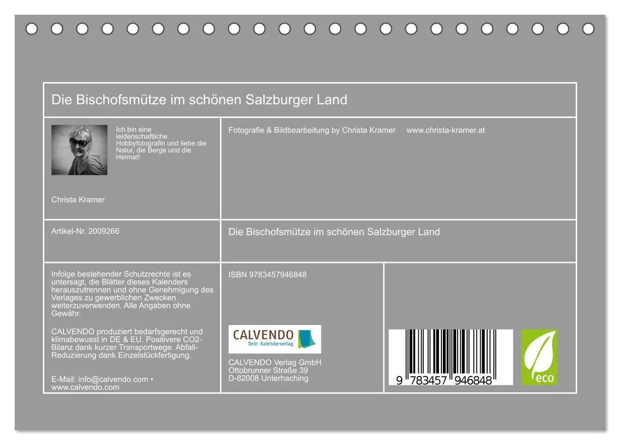 Bild: 9783457946848 | Die Bischofsmütze im schönen Salzburger Land (Tischkalender 2026...