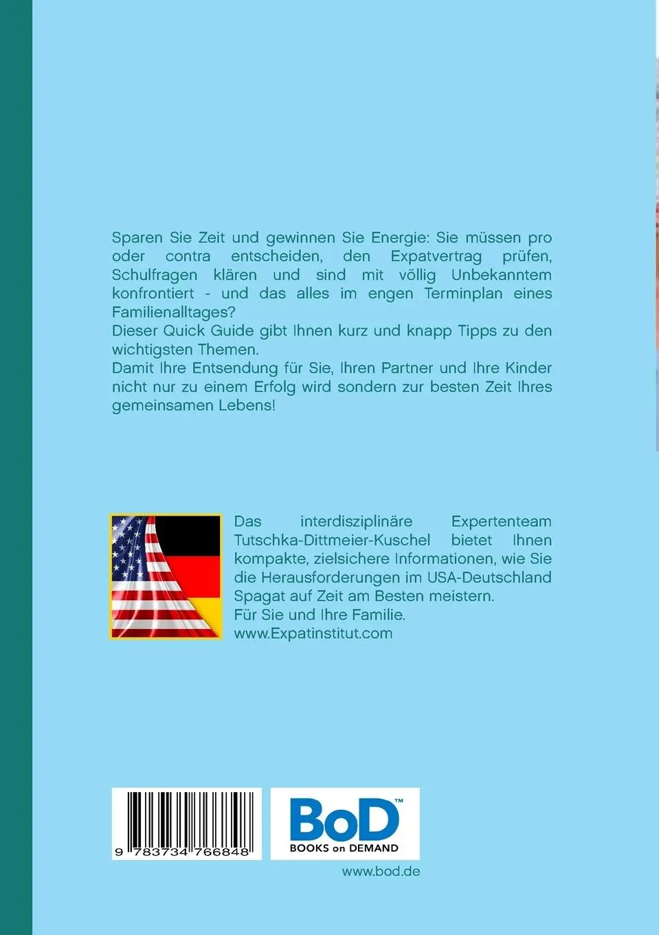 Rückseite: 9783734766848 | USA Expat Quick Guide | Vertrag, Familie, Karriere | Tutschka (u. a.)