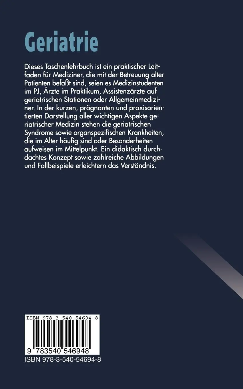 Rückseite: 9783540546948 | Geriatrie | Thorsten Nikolaus (u. a.) | Taschenbuch | xvi | Deutsch