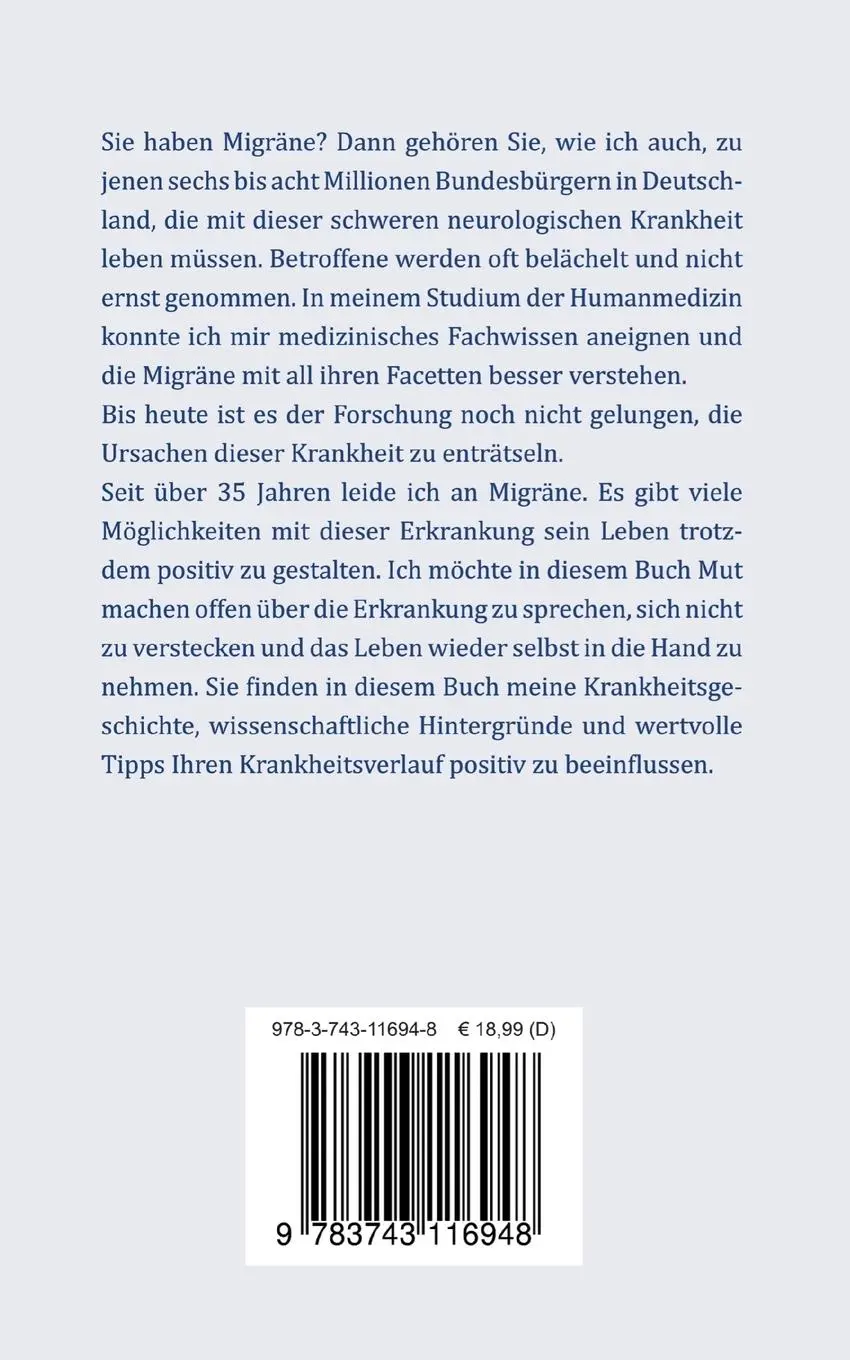 Rückseite: 9783743116948 | Migräne Angst und Depression | Ein Leben mit zwei Gesichtern | Mehr