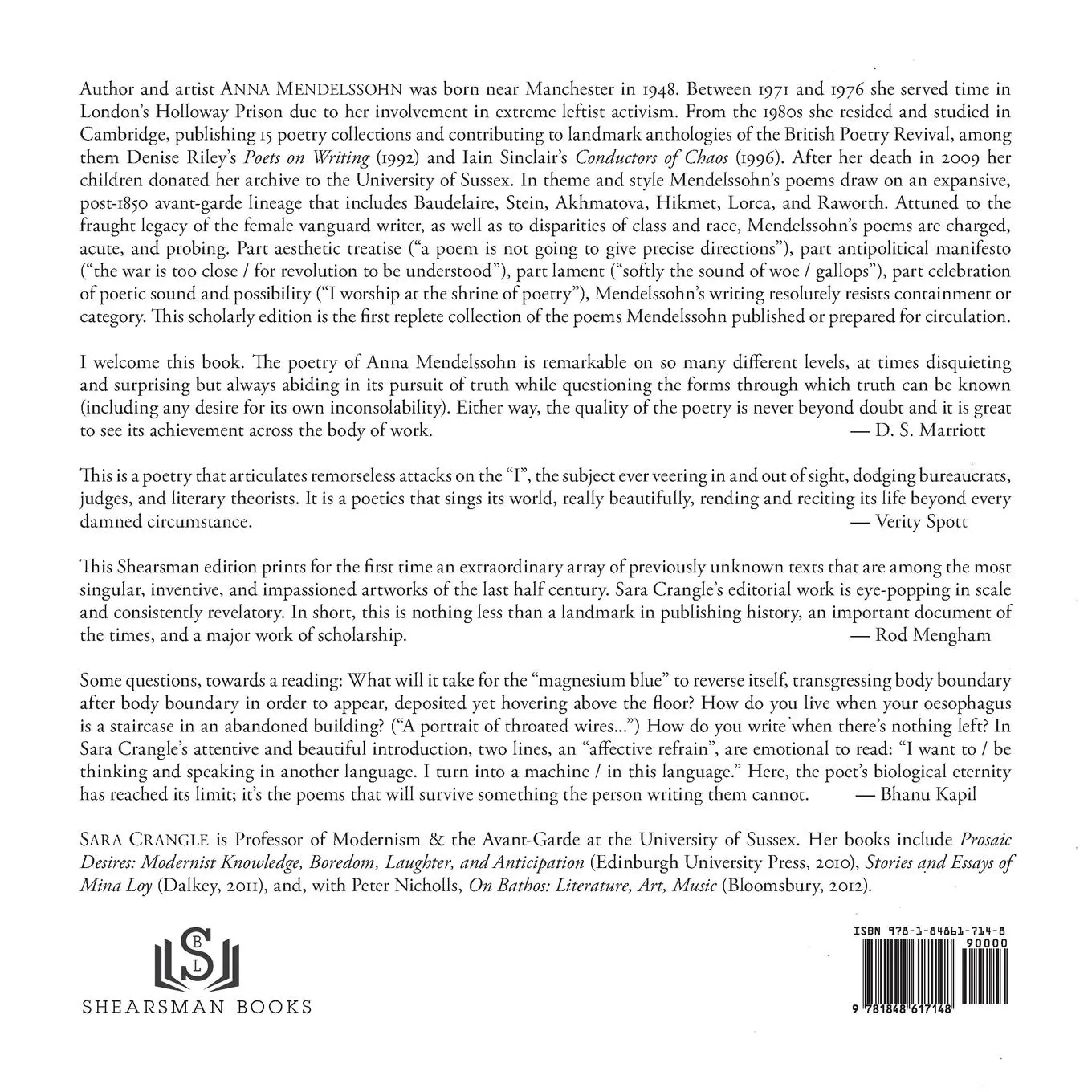 Rückseite: 9781848617148 | I'm Working Here | The Collected Poems of Anna Mendelssohn | Buch