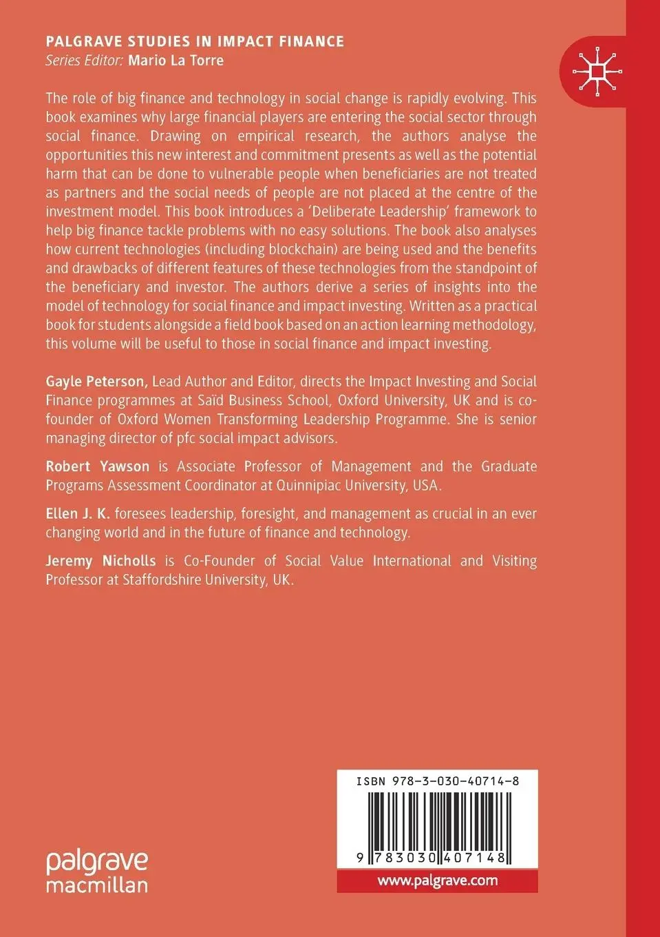 Rückseite: 9783030407148 | Navigating Big Finance and Big Technology for Global Change | Buch