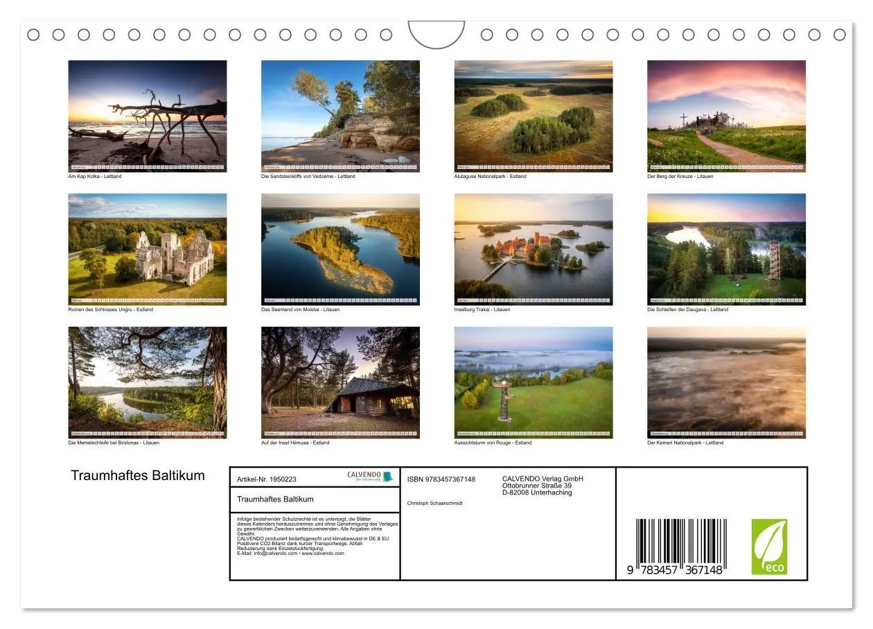 Bild: 9783457367148 | Traumhaftes Baltikum (Wandkalender 2026 DIN A4 quer), CALVENDO...
