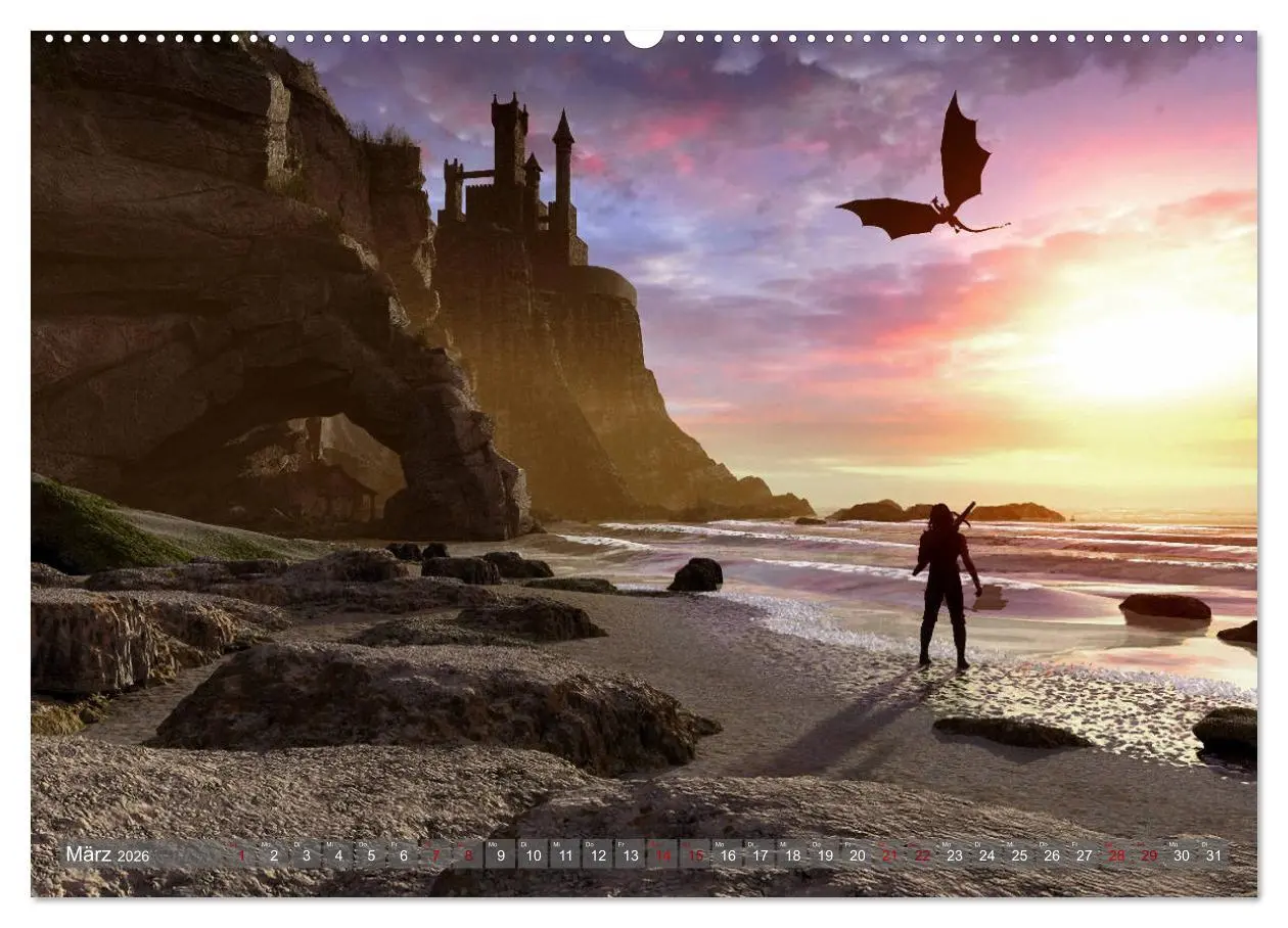 Bild: 9783457817148 | Helden, Drachen und Magie (Wandkalender 2026 DIN A2 quer), CALVENDO...