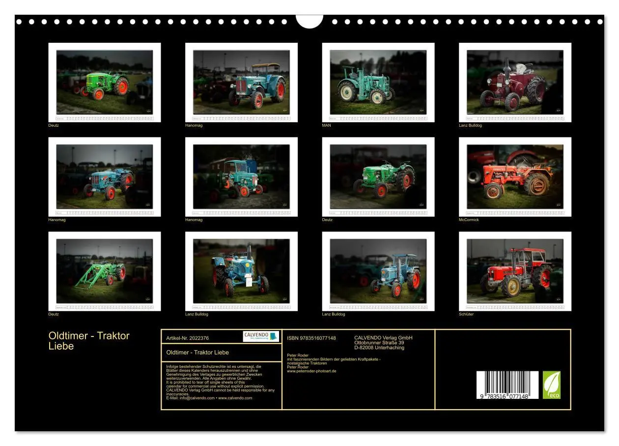 Bild: 9783516077148 | Oldtimer - Traktor Liebe (Wandkalender 2026 DIN A3 quer), CALVENDO...