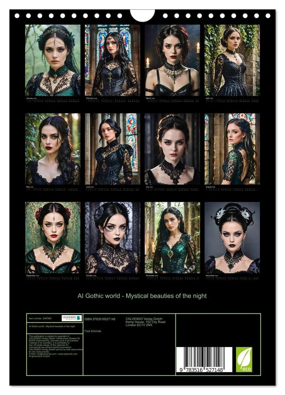 Bild: 9783516527148 | AI Gothic world - Mystical beauties of the night (Wall Calendar...