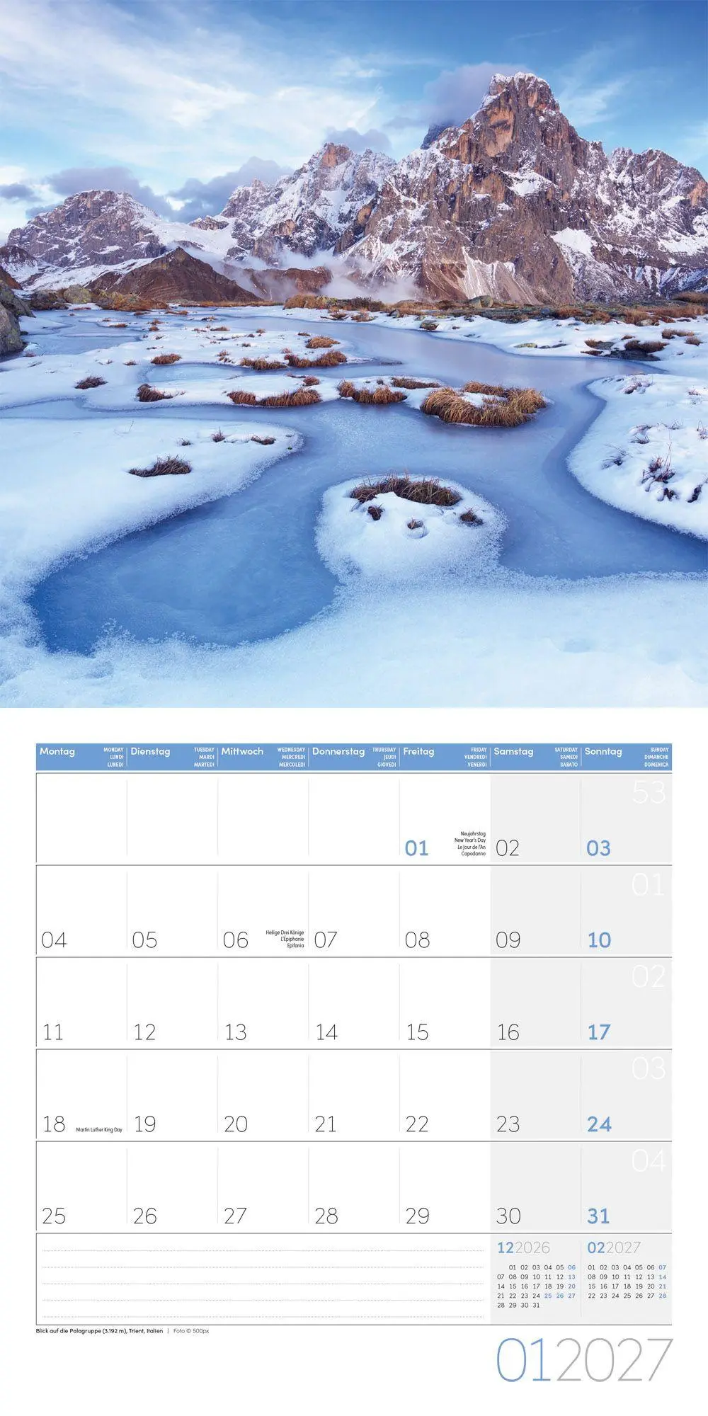 Bild: 9783838447148 | Alpen Kalender 2027 - 30x30 - Art12 | Ackermann Kunstverlag GmbH