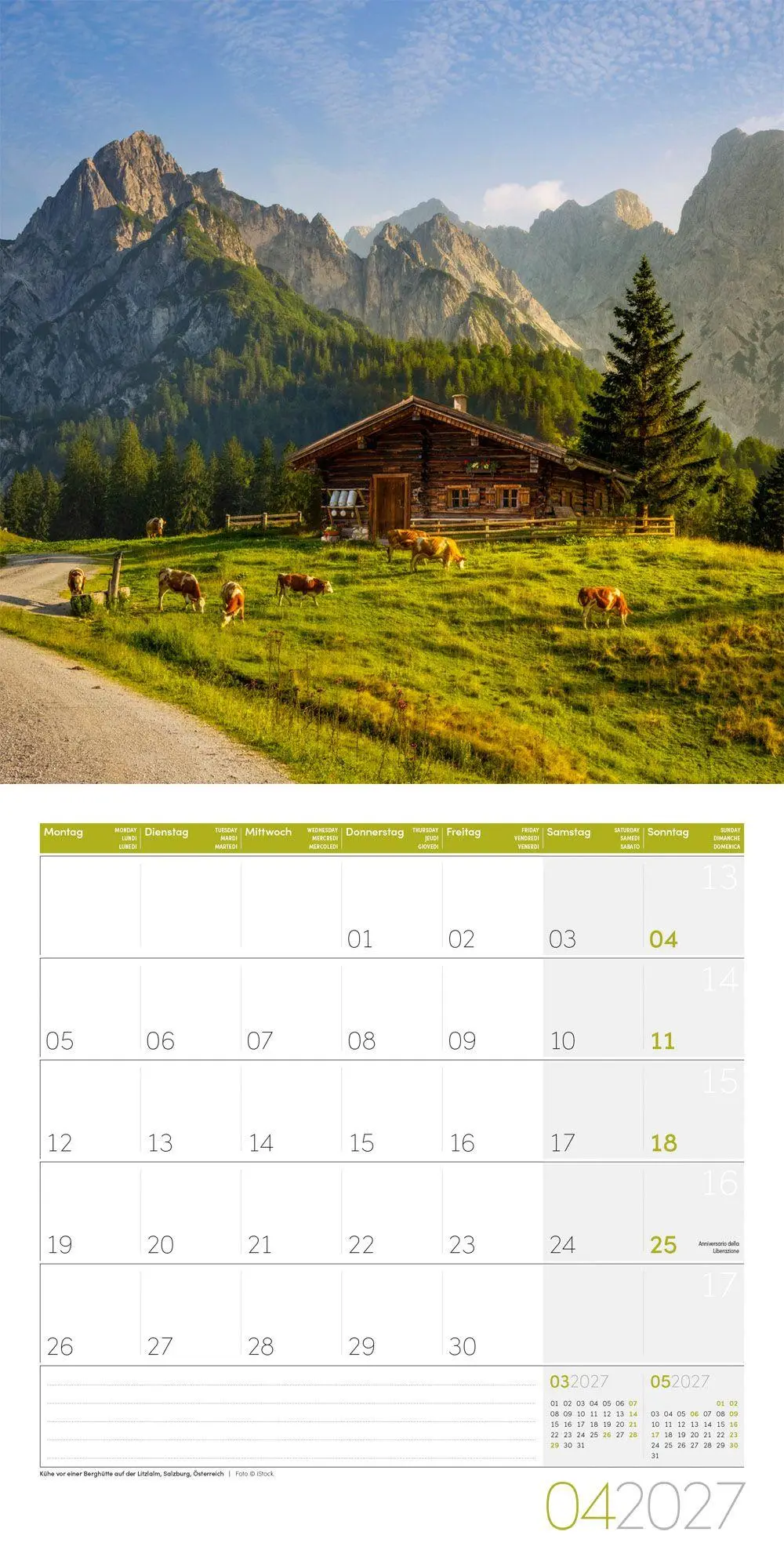 Bild: 9783838447148 | Alpen Kalender 2027 - 30x30 - Art12 | Ackermann Kunstverlag GmbH