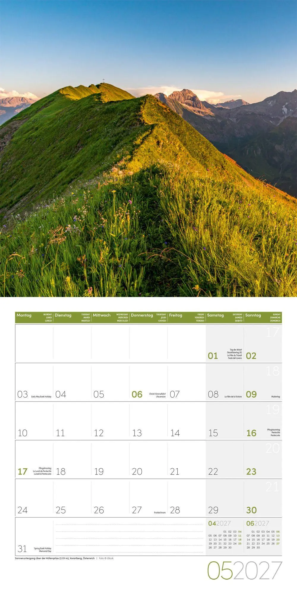 Bild: 9783838447148 | Alpen Kalender 2027 - 30x30 - Art12 | Ackermann Kunstverlag GmbH