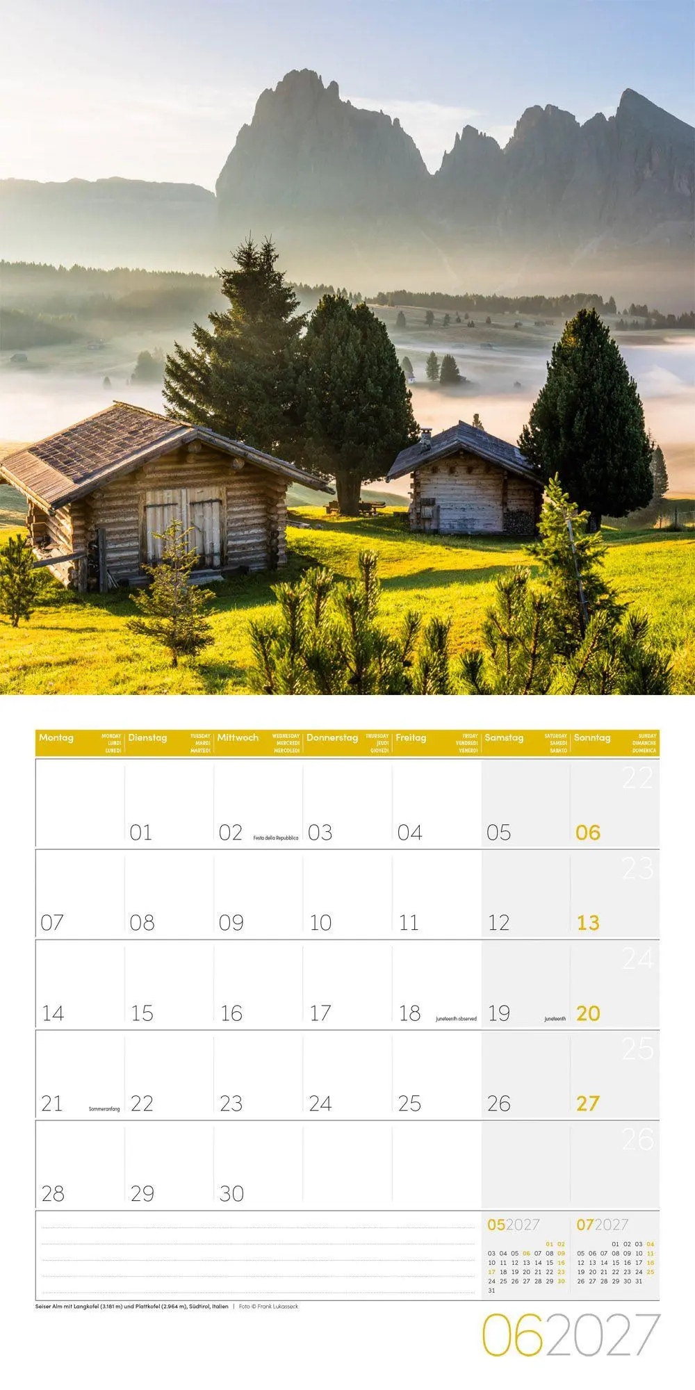 Bild: 9783838447148 | Alpen Kalender 2027 - 30x30 - Art12 | Ackermann Kunstverlag GmbH