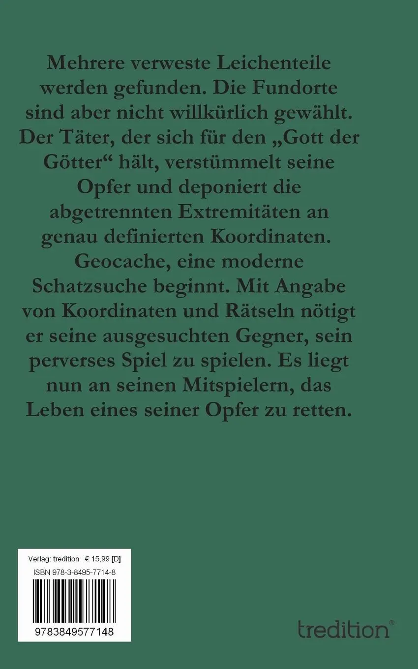 Rückseite: 9783849577148 | GEOCACHE | "Aber du willst es nicht finden" | Thomas Jacob | Buch