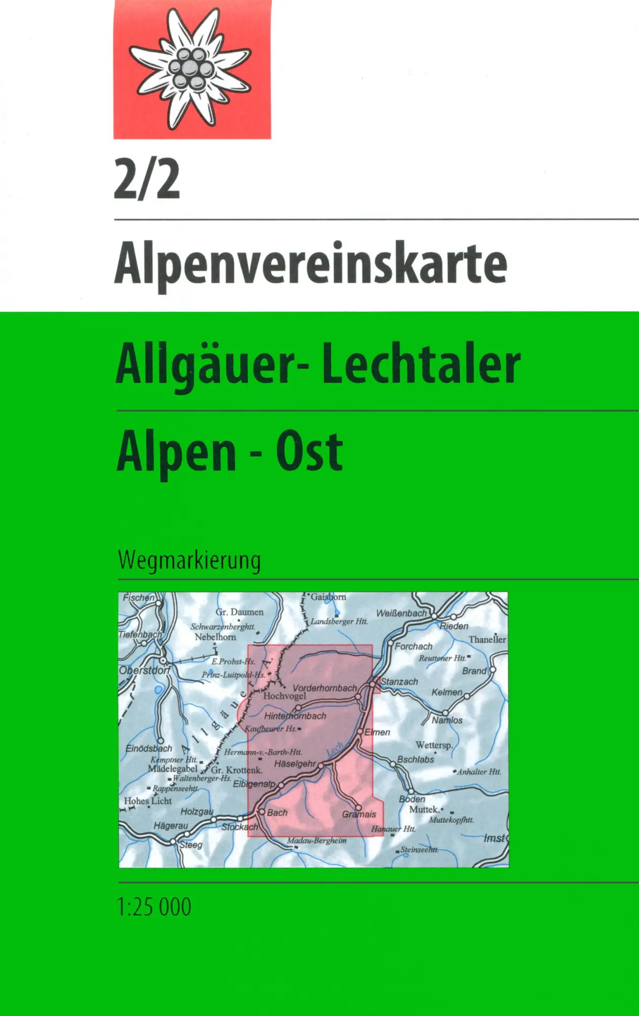 Cover: 9783928777148 | DAV Alpenvereinskarte 02/2 Allgäuer - Lechtaler Alpen Ost 1 : 25 000