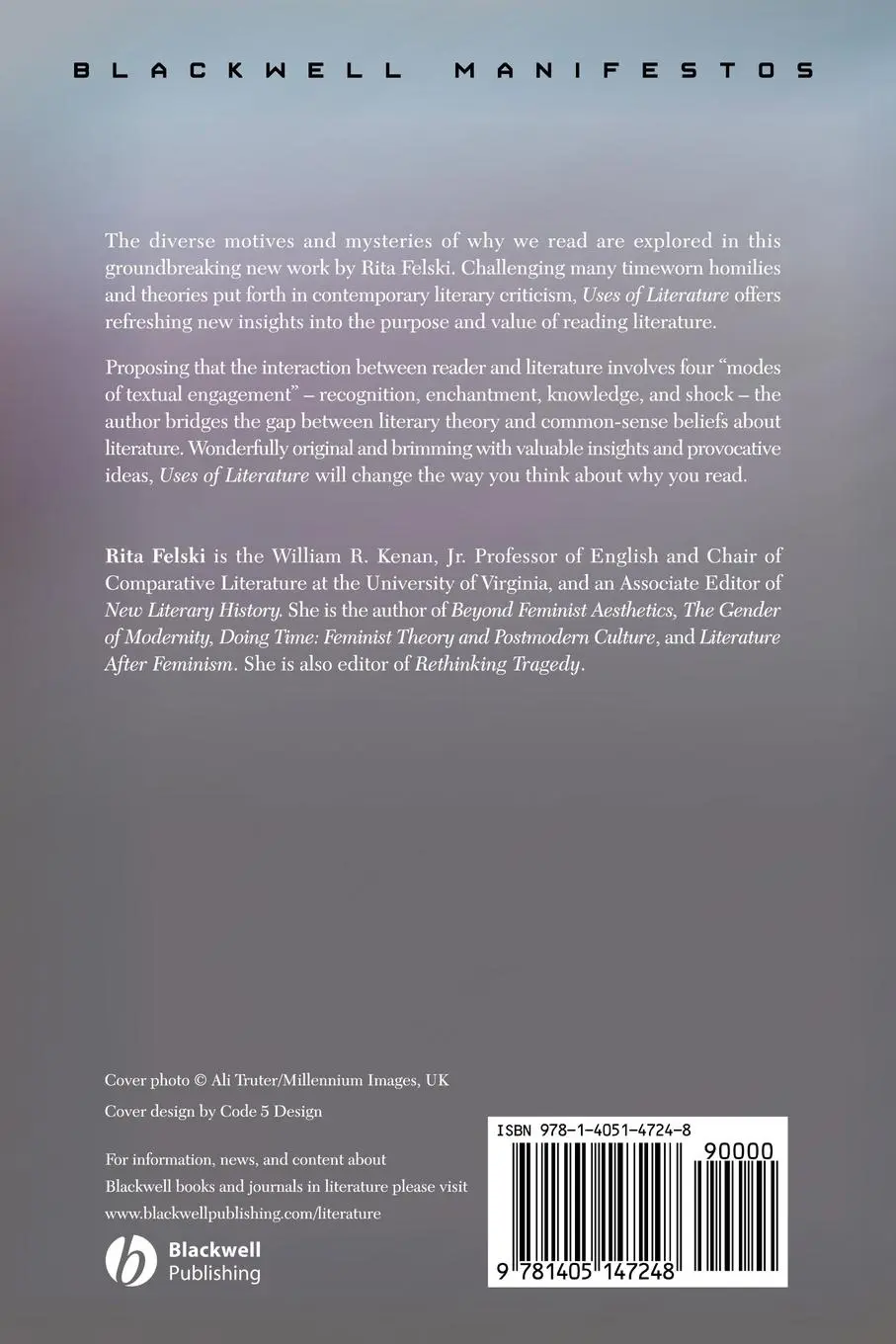 Rückseite: 9781405147248 | Uses of Literature | Rita Felski | Taschenbuch | 162 S. | Englisch