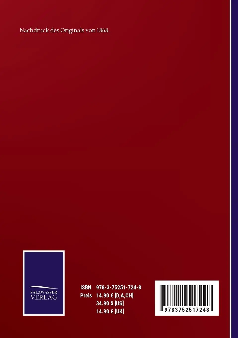 Rückseite: 9783752517248 | König Ludwig I. von Bayern | Ludwig Schönchen | Taschenbuch | 76 S.