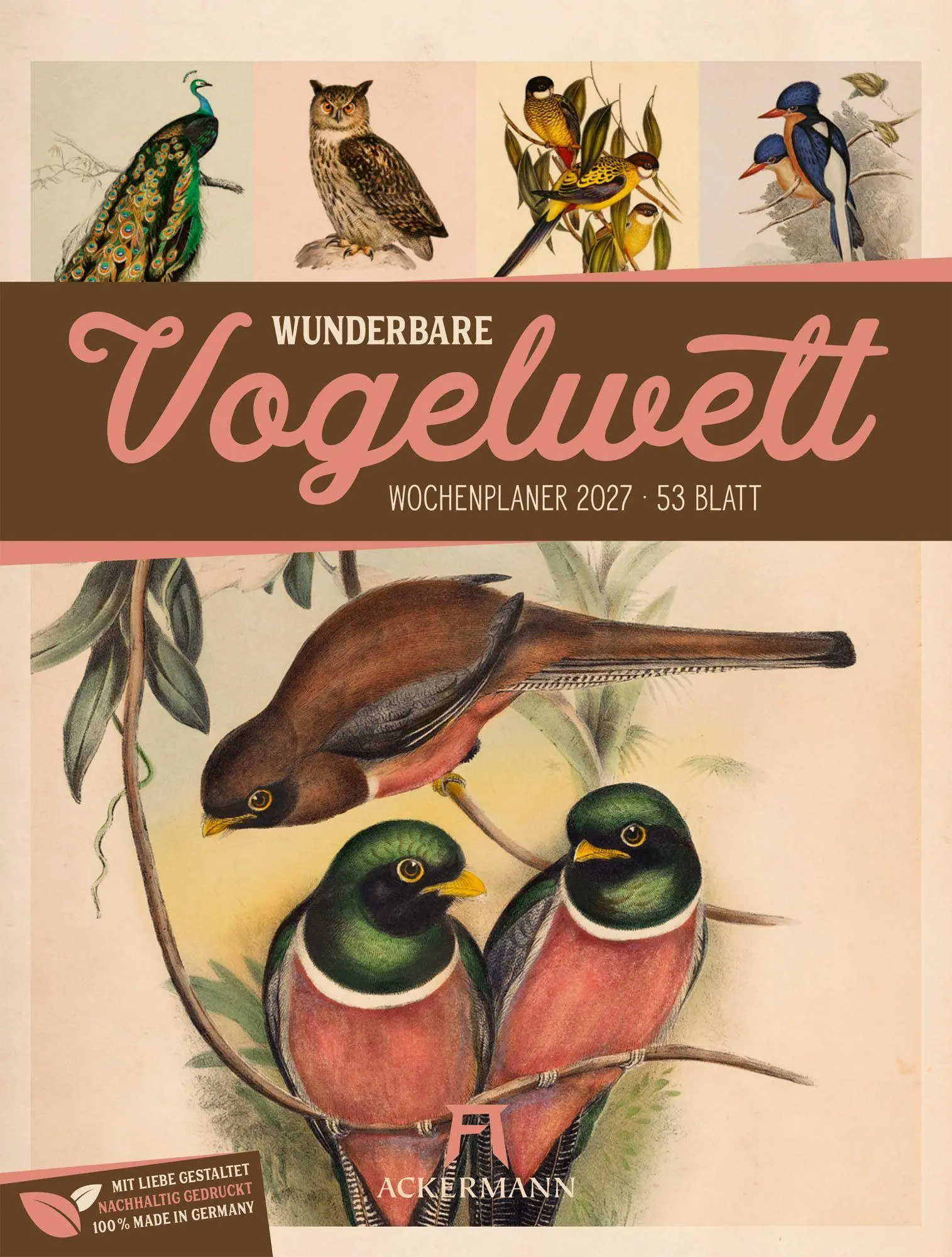 Cover: 9783838437248 | Wunderbare Vogelwelt Wochenplaner Kalender 2027 | GmbH | Kalender